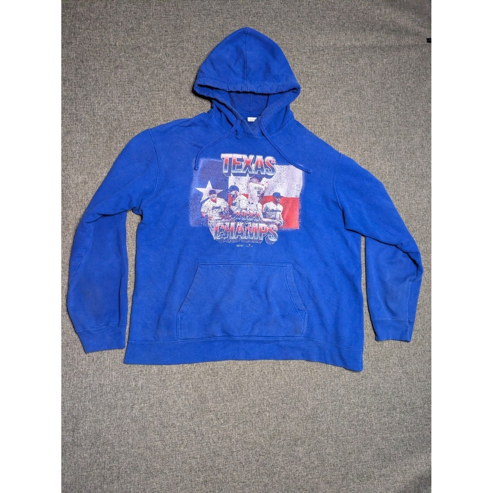 Texas Rangers Mens XL Hoodie 2023 World Series Champions Baseball Sweatshirt MLB